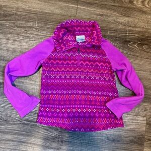 Columbia Girls XS (6) Pink and Purple Patterned Fleece